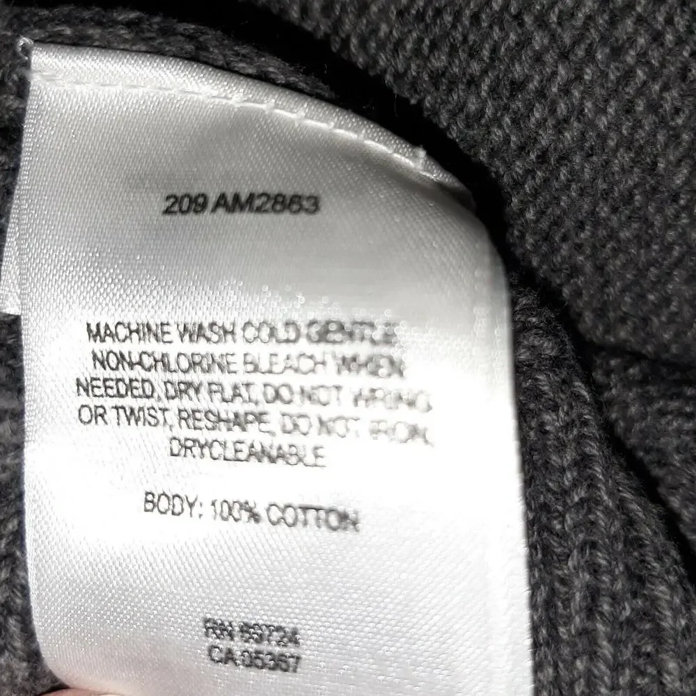 Columbia Mens Rock Gray V Neck 100% Cotton Pullover Sweater XXL Contrasting Cuff